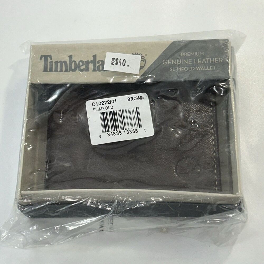 Timberland Premium Genuine Leather Wallet Slimfold Men's Leather Brown
